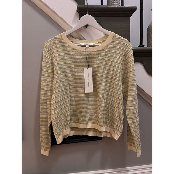 Veronica Beard Boise Sweater in Yellow Multi sz XL NWT - Picture 3 of 8